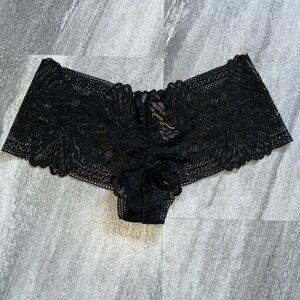 Black floral lace boy shorts underwear Large soft panties